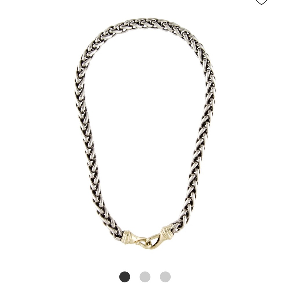 David Yurman large wheat chain silver necklace.